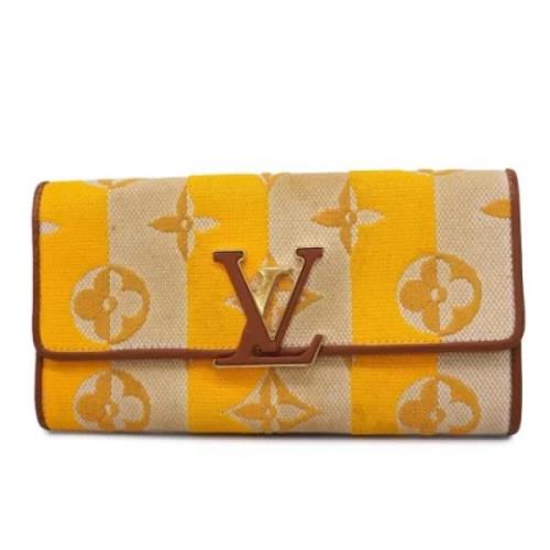 Pre-owned Fabric wallets Louis Vuitton Vintage , Yellow , Dames