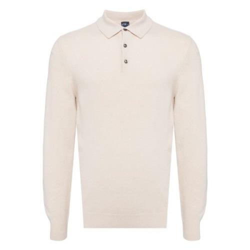 Luxe Cashmere Polo Shirt Fedeli , Beige , Heren