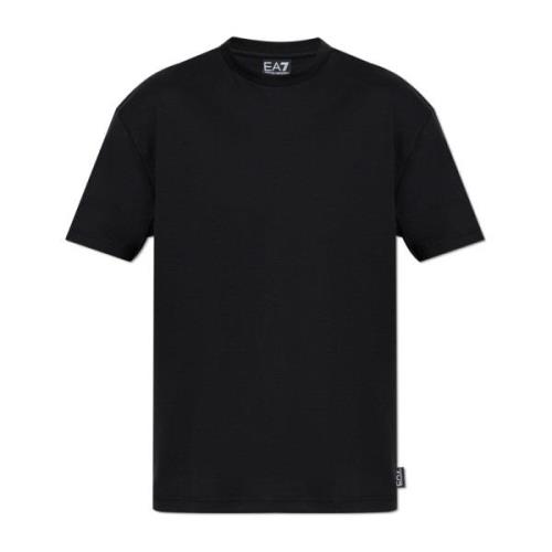 Katoenen T-shirt Emporio Armani EA7 , Black , Heren