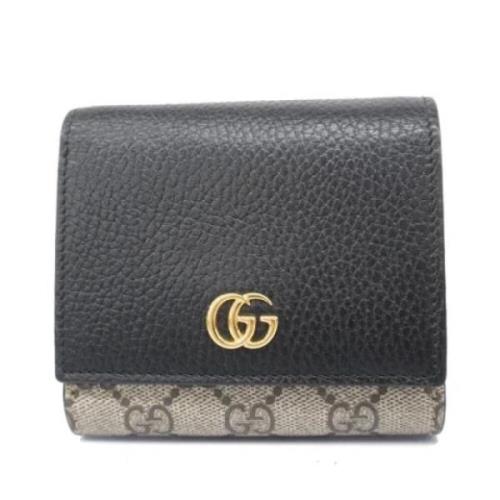 Pre-owned Leather wallets Gucci Vintage , Black , Dames