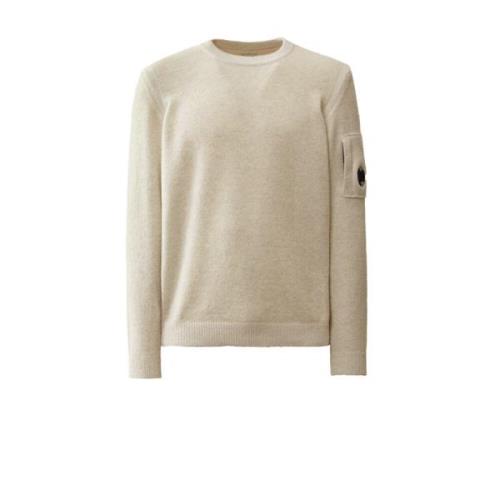 Lamswol Crewneck Sweater met Contrastdetails C.p. Company , Beige , He...