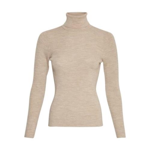 Rigmor Avalina Rib Pullover Top Moss Copenhagen , Beige , Dames