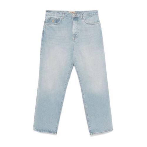 Heldere Blauwe Gewassen Denim Jeans Stüssy , Blue , Heren