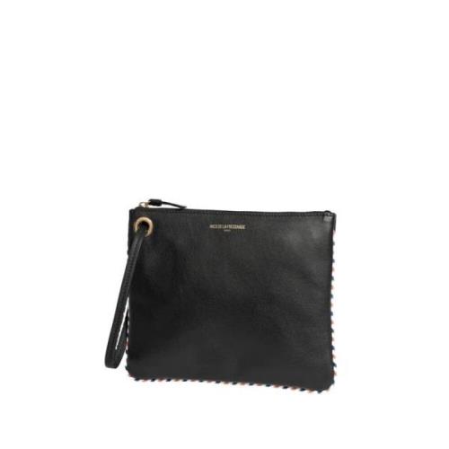 Marcia L zwart leren clutch tas Ines De La Fressange Paris , Black , D...