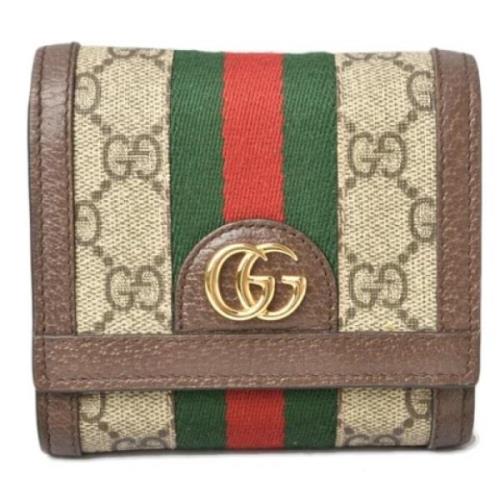 Pre-owned Leather wallets Gucci Vintage , Beige , Dames