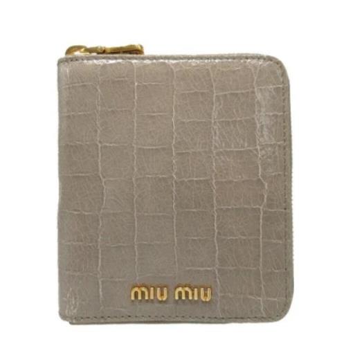 Pre-owned Leather wallets Miu Miu Pre-owned , Gray , Dames