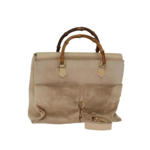 Pre-owned Suede gucci-bags Gucci Vintage , Beige , Dames