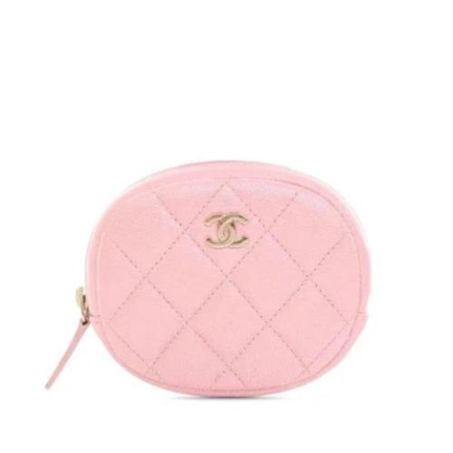 Pre-owned Leather wallets Chanel Vintage , Pink , Dames