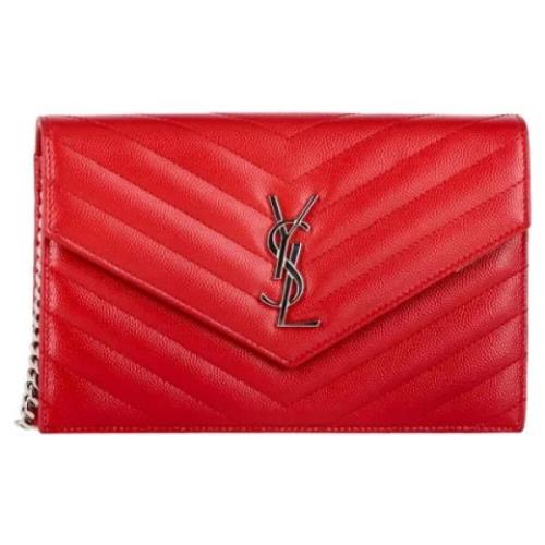 Pre-owned Leather wallets Yves Saint Laurent Vintage , Red , Dames