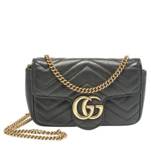 Pre-owned Leather shoulder-bags Gucci Vintage , Black , Dames