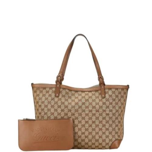 Pre-owned Leather gucci-bags Gucci Vintage , Beige , Dames