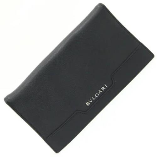 Pre-owned Leather wallets Bvlgari Vintage , Black , Heren