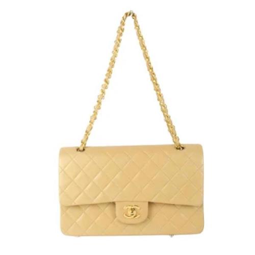 Pre-owned Leather shoulder-bags Chanel Vintage , Beige , Dames