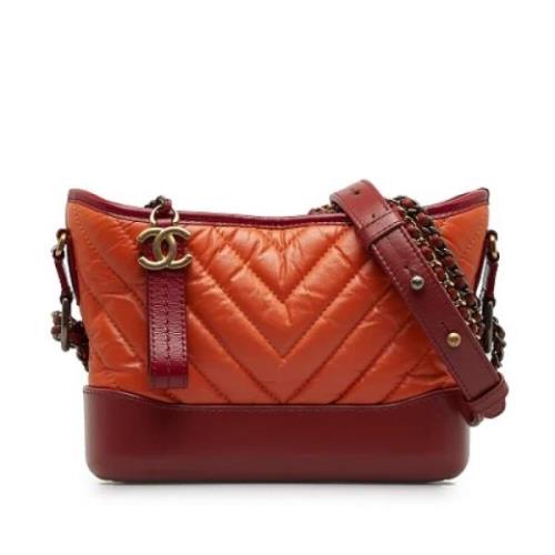 Pre-owned Leather shoulder-bags Chanel Vintage , Orange , Dames