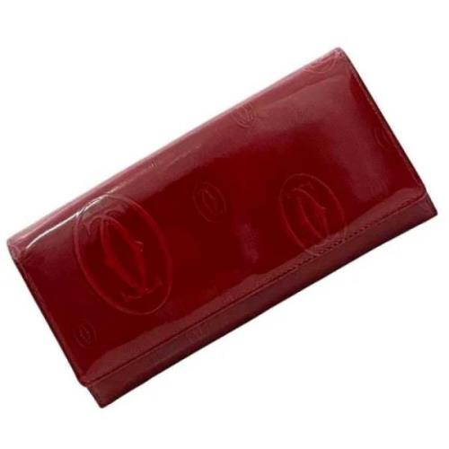 Pre-owned Leather wallets Cartier Vintage , Red , Dames