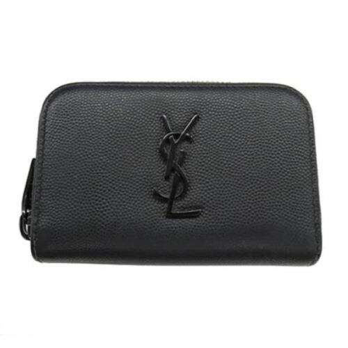 Pre-owned Leather wallets Yves Saint Laurent Vintage , Black , Dames