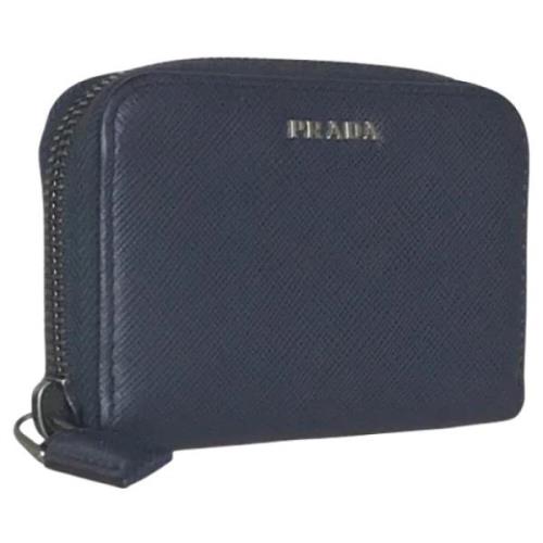 Pre-owned Leather wallets Prada Vintage , Blue , Heren