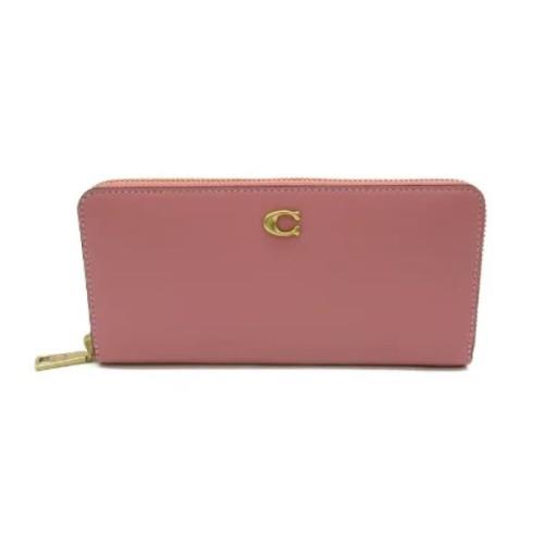 Pre-owned Leather wallets Coach Pre-owned , Pink , Dames