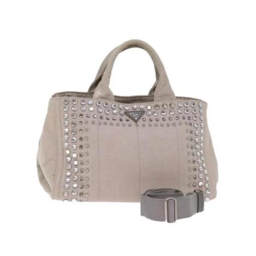 Pre-owned Canvas prada-bags Prada Vintage , Gray , Dames