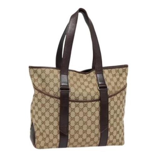 Pre-owned Canvas totes Gucci Vintage , Beige , Dames