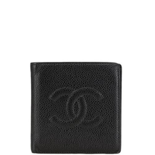 Pre-owned Leather wallets Chanel Vintage , Black , Dames