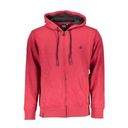 Rode Hoodie van Katoen met Borduursel U.s. Polo Assn. , Red , Heren