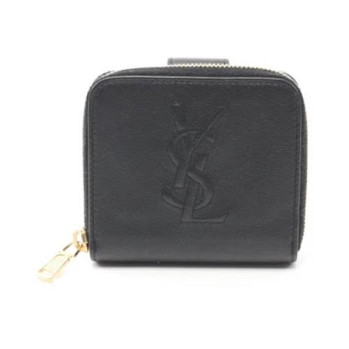 Pre-owned Leather wallets Yves Saint Laurent Vintage , Black , Dames