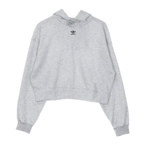 Grijze Cropped Hoodie met Trekkoordcapuchon Adidas , Gray , Dames