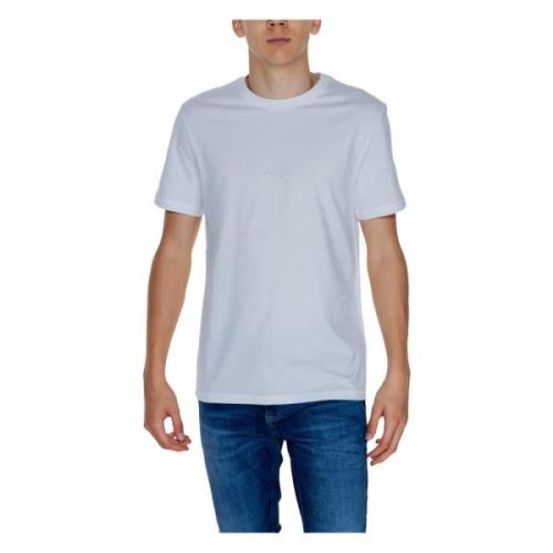 Witte Katoenen Ronde Hals T-shirt Guess , White , Heren