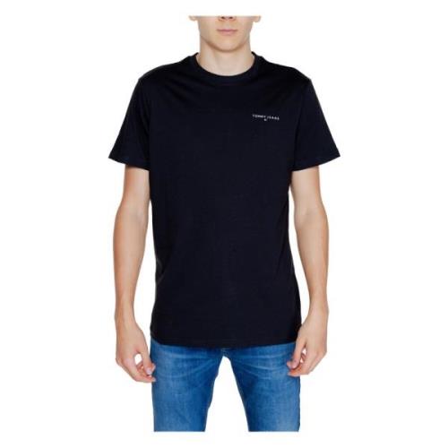 Zwarte korte mouw ronde hals T-shirt Tommy Hilfiger , Black , Heren