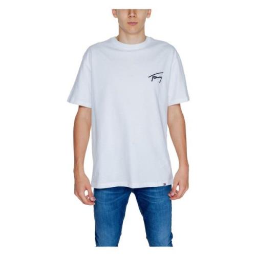 Witte Ronde Hals T-Shirt Mannen Tommy Hilfiger , White , Heren