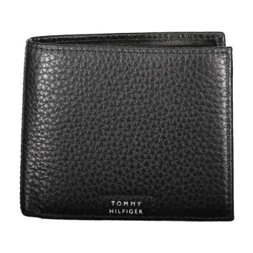 Heren Portemonnee Zwart Contrast Logo Tommy Hilfiger , Black , Heren