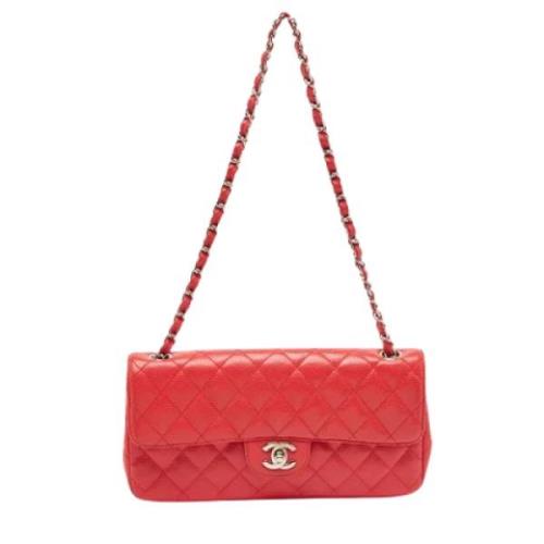 Pre-owned Leather shoulder-bags Chanel Vintage , Red , Dames