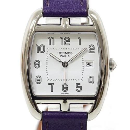 Pre-owned Stainless Steel watches Hermès Vintage , White , Heren