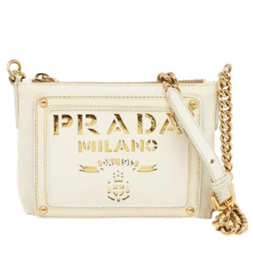 Pre-owned Leather prada-bags Prada Vintage , White , Dames