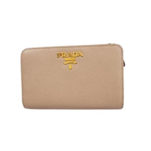 Pre-owned Leather wallets Prada Vintage , Beige , Dames