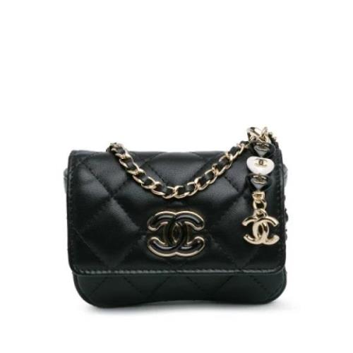 Pre-owned Leather wallets Chanel Vintage , Black , Dames