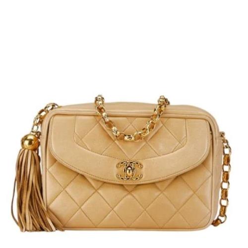 Pre-owned Leather chanel-bags Chanel Vintage , Beige , Dames