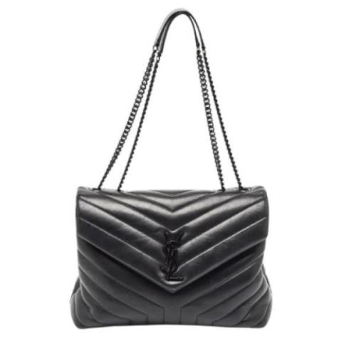 Pre-owned Leather shoulder-bags Yves Saint Laurent Vintage , Black , D...