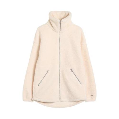 Almond White Pile Jacket Aim'n , Beige , Dames