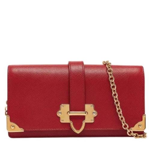 Pre-owned Leather wallets Prada Vintage , Red , Dames