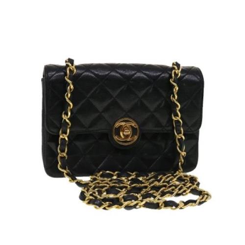 Pre-owned Leather chanel-bags Chanel Vintage , Black , Dames