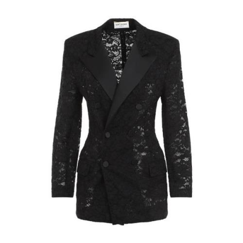 Zwarte jas voor vrouwen Aw24 Saint Laurent , Black , Dames