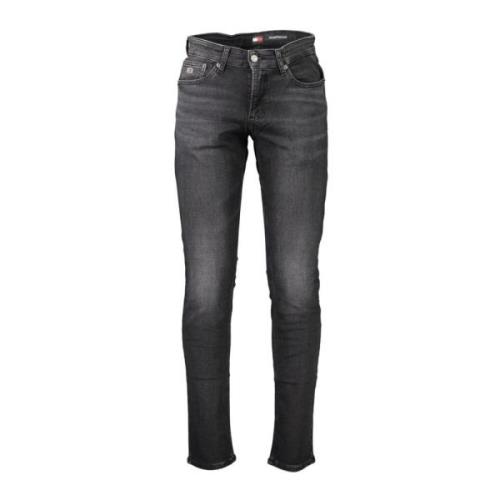 Zwarte Katoenen Slim Fit Jeans Tommy Hilfiger , Black , Heren