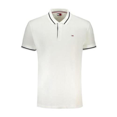 Polo Shirt met Geborduurde Contrasten Tommy Hilfiger , White , Heren