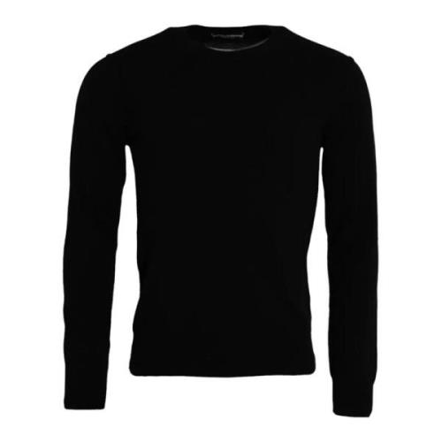 Zwarte Cashmere Logo Trui voor Mannen Dolce & Gabbana , Black , Heren