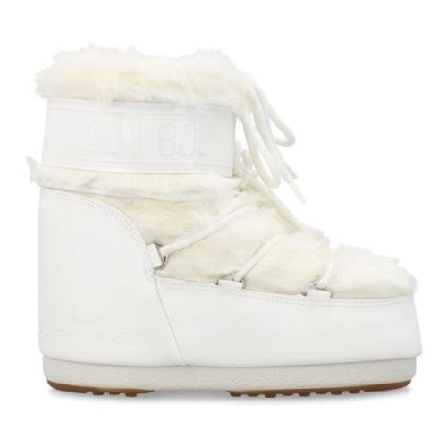 Witte Gesloten Icon Low Faux Fur Laarzen Moon Boot , White , Dames