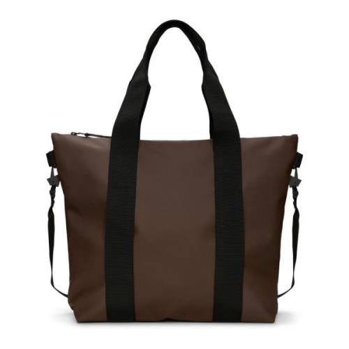 Mini Tote Tas met Ritssluiting Rains , Brown , Heren