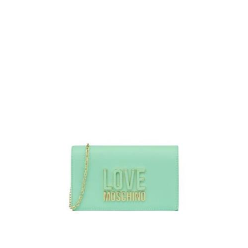 Stijlvolle PU-tas Love Moschino , Green , Dames