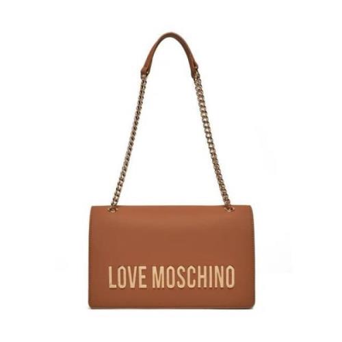 Grijze PU Tas Love Moschino , Brown , Dames